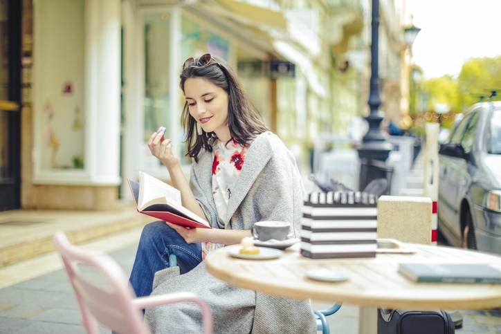 Beautiful woman spending time in the city